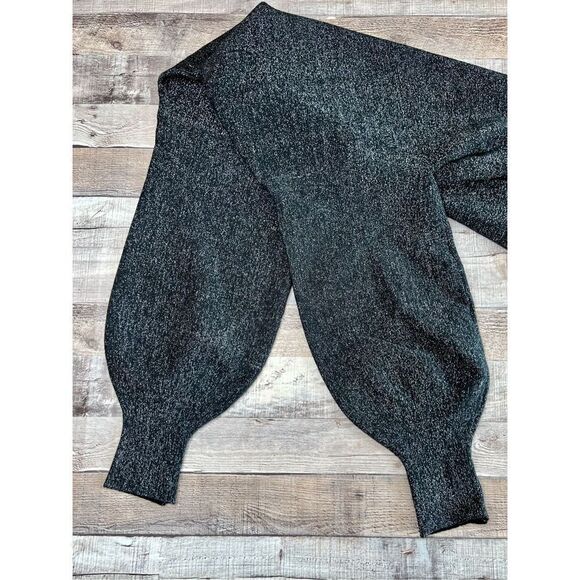 NWT H&M Crew Neck Black Sparkle Metallic Sweater Dress sz MEDIUM - Picture 6 of 11